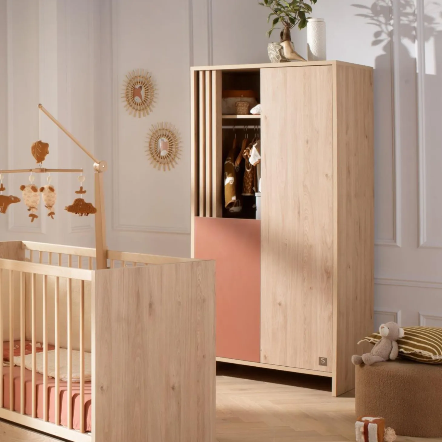 Sauthon Armoire 2 porte Tokyo Chêne Suave - Terracotta