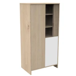 Sauthon Armoire 2 porte Tokyo Chêne Suave - Blanc