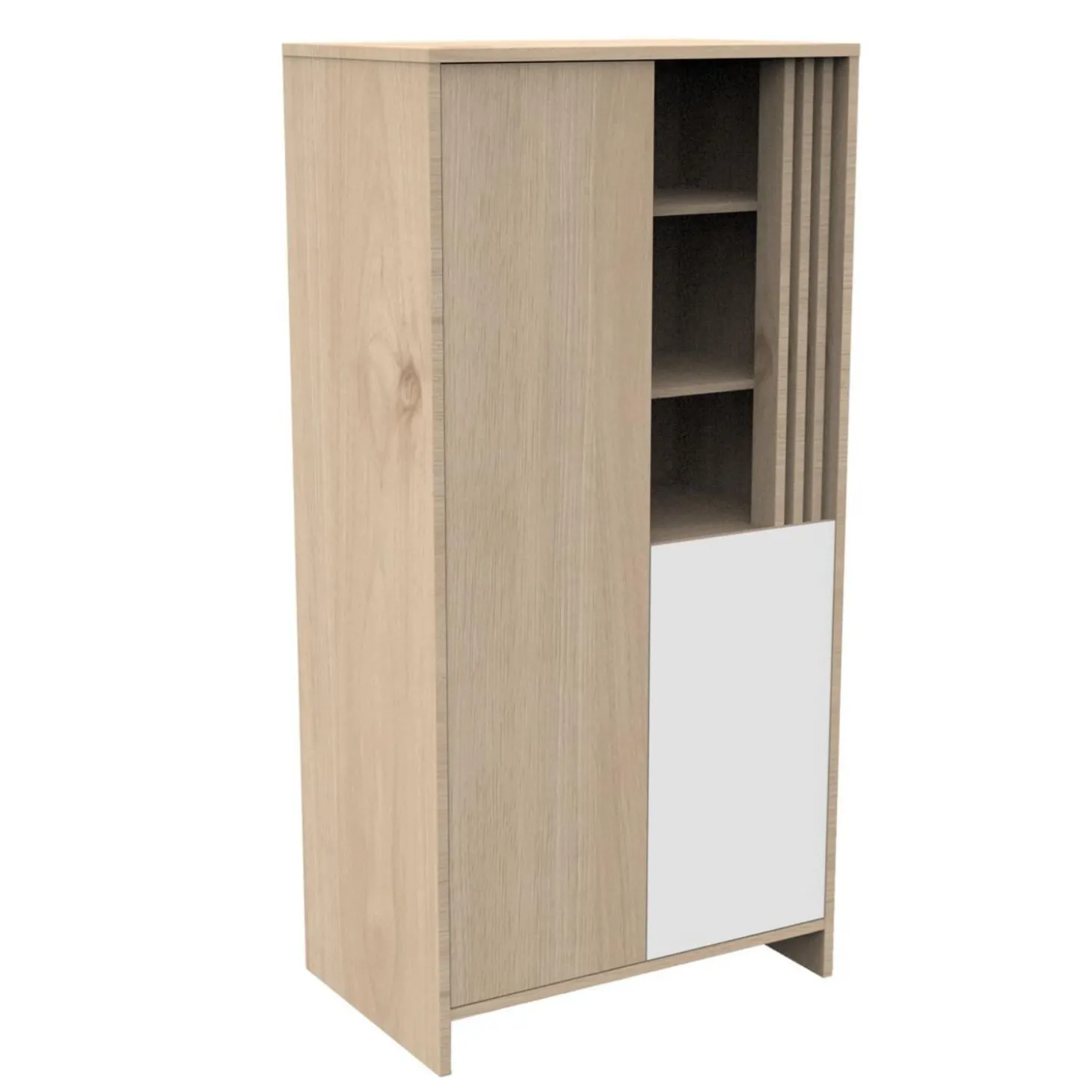 Sauthon Armoire 2 porte Tokyo Chêne Suave - Blanc