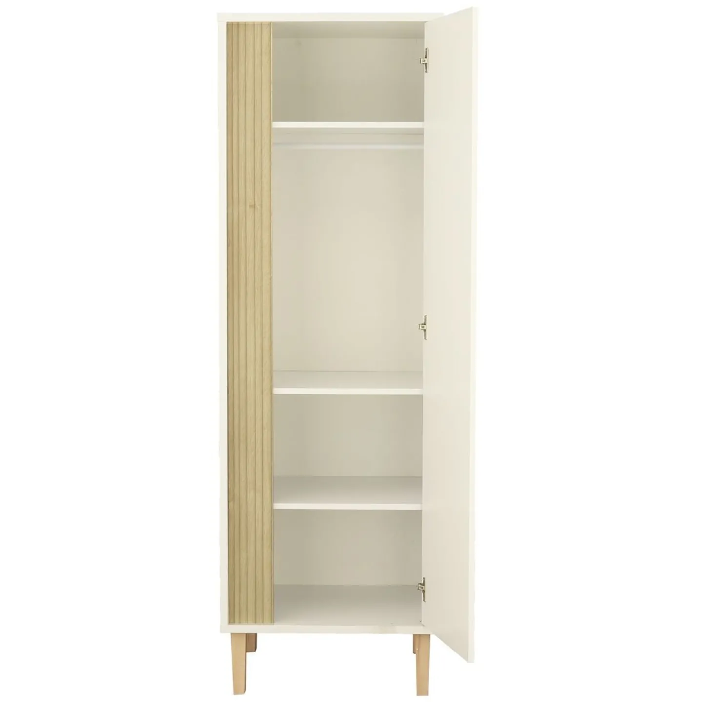 Sauthon Armoirette 1 porte Paloma Blanc Neige/Chêne Strié Sépia/Hêtre Vernis