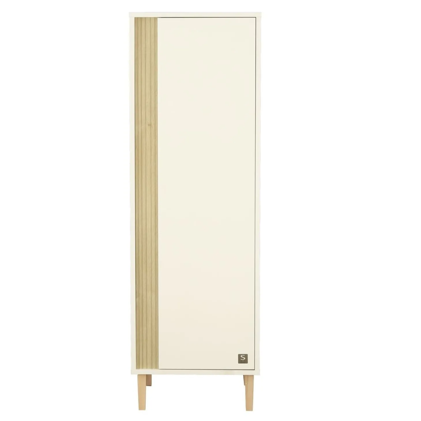 Sauthon Armoirette 1 porte Paloma Blanc Neige/Chêne Strié Sépia/Hêtre Vernis