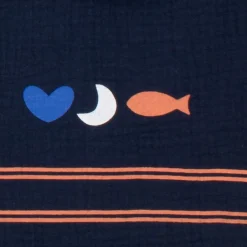 Sauthon                    Boite de 3 langes coton bio  Baby Sailor    Bleu