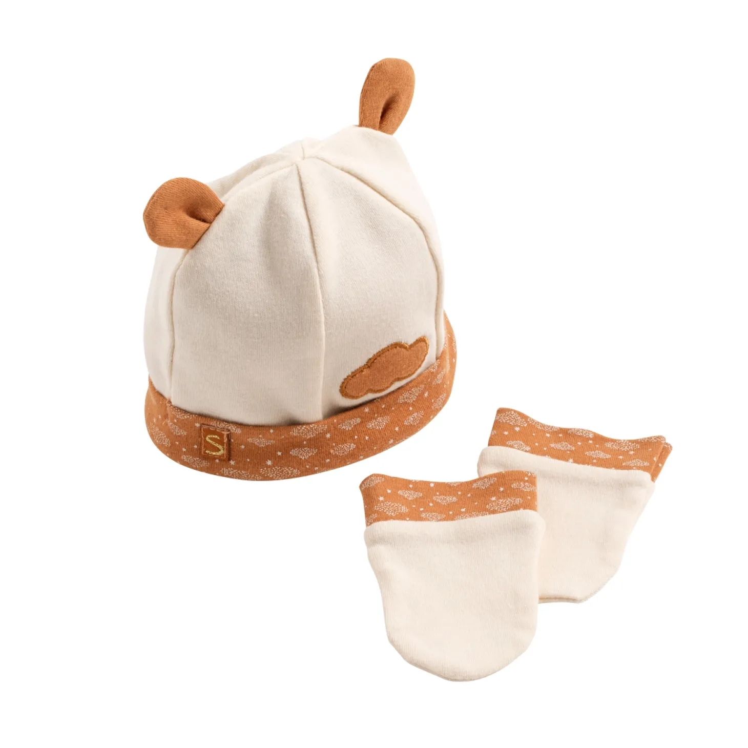 Sauthon Bonnet et moufles nuage Orsino Beige