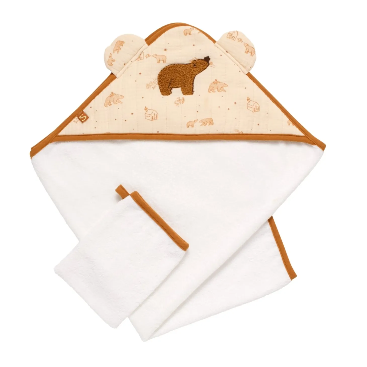 Sauthon Cape de bain et gant Orsino Beige