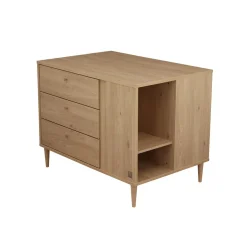 Sauthon Commode Ilot Bébé Chêne Suave/Hêtre Brut