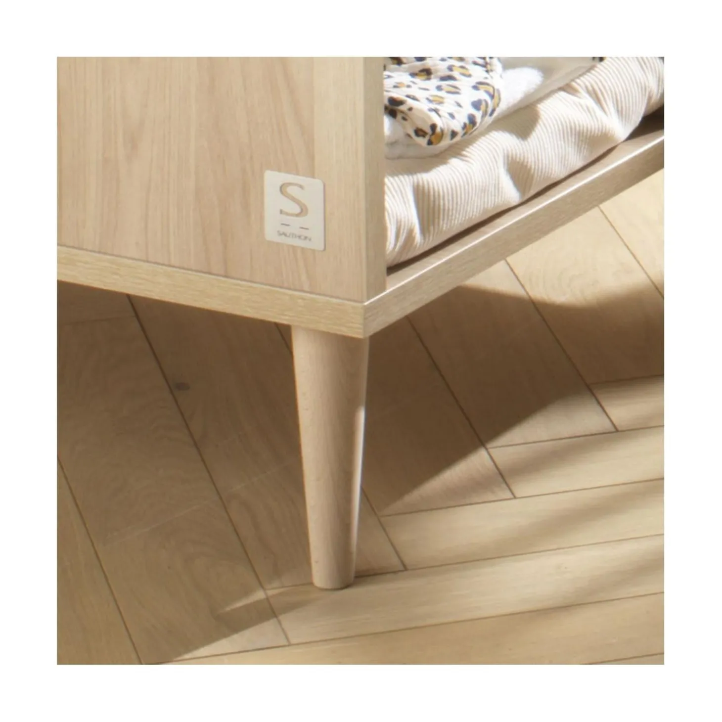 Sauthon Commode Ilot Bébé Chêne Suave/Hêtre Brut