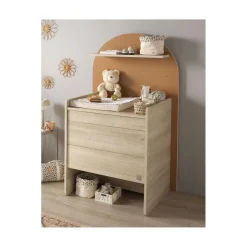Sauthon Commode à langer évolutive en Bureau Arche Chêne Sépia/Caramel Arche