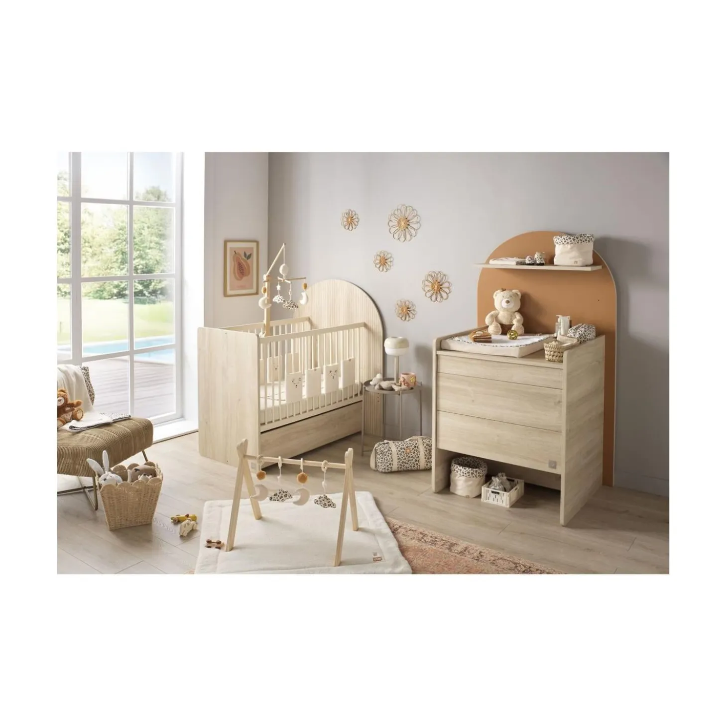 Sauthon Commode à langer évolutive en Bureau Arche Chêne Sépia/Caramel Arche