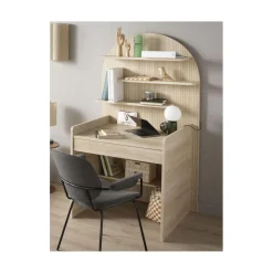 Sauthon Commode à langer évolutive en Bureau Arche Chêne Sépia/Chêne Strié Sépia Arche
