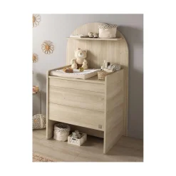 Sauthon Commode à langer évolutive en Bureau Arche Chêne Sépia/Chêne Strié Sépia Arche