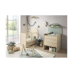 Sauthon                    Commode à langer évolutive en Bureau Arche    Chêne Sépia/Sauge Arche