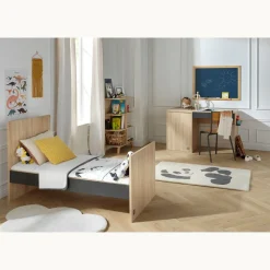 Sauthon                    Commode à langer évolutive en bureau Nova    Chêne Doré - Gris Volcan