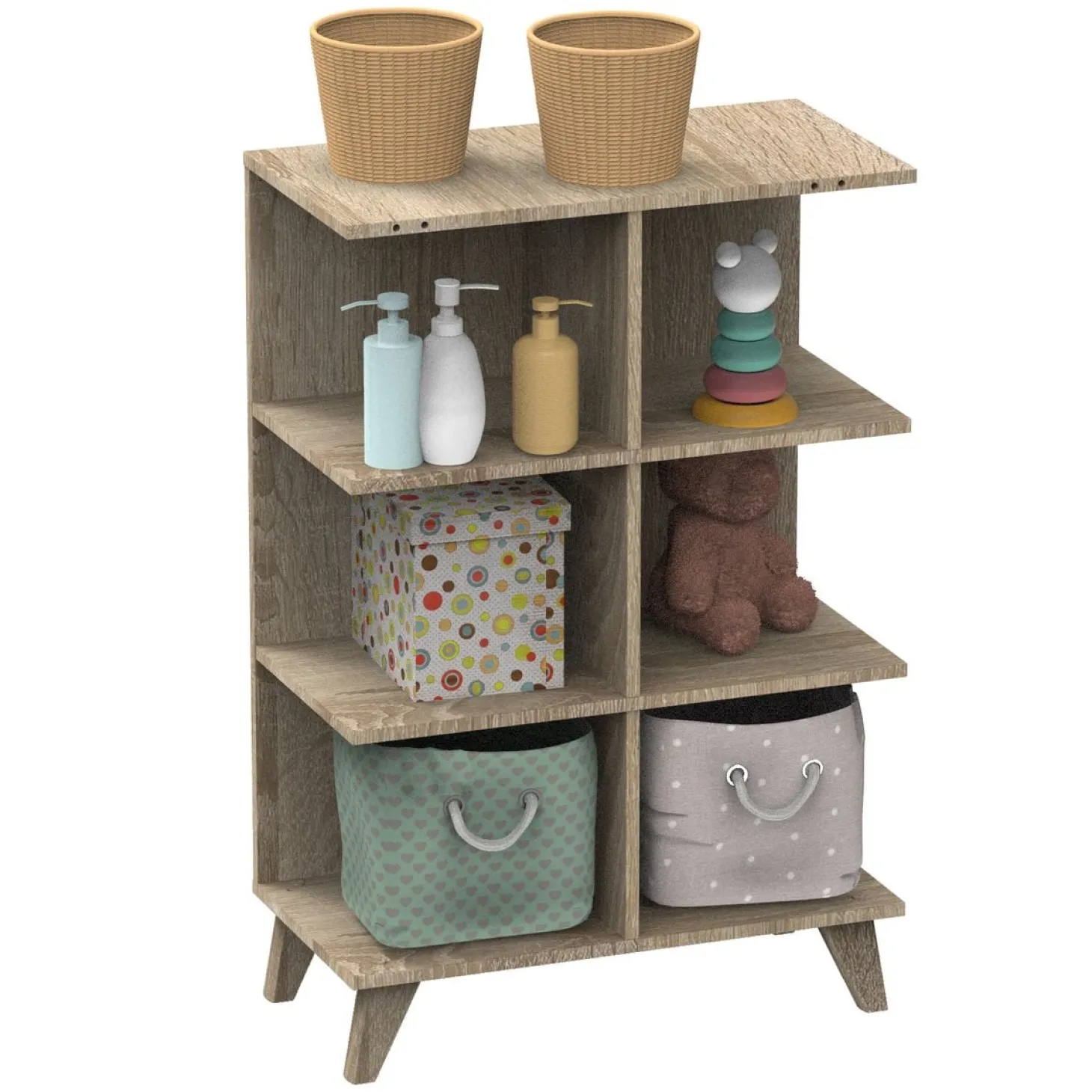 Sauthon Commode à langer évolutive en bureau Nova Chêne Doré - Gris Volcan