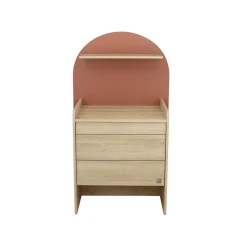Sauthon Commode à langer évolutive en Bureau Arche Chêne Sépia/Terracotta Arche