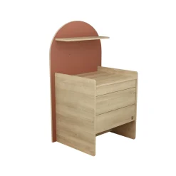 Sauthon Commode à langer évolutive en Bureau Arche Chêne Sépia/Terracotta Arche
