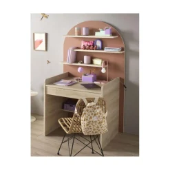 Sauthon Commode à langer évolutive en Bureau Arche Chêne Sépia/Terracotta Arche