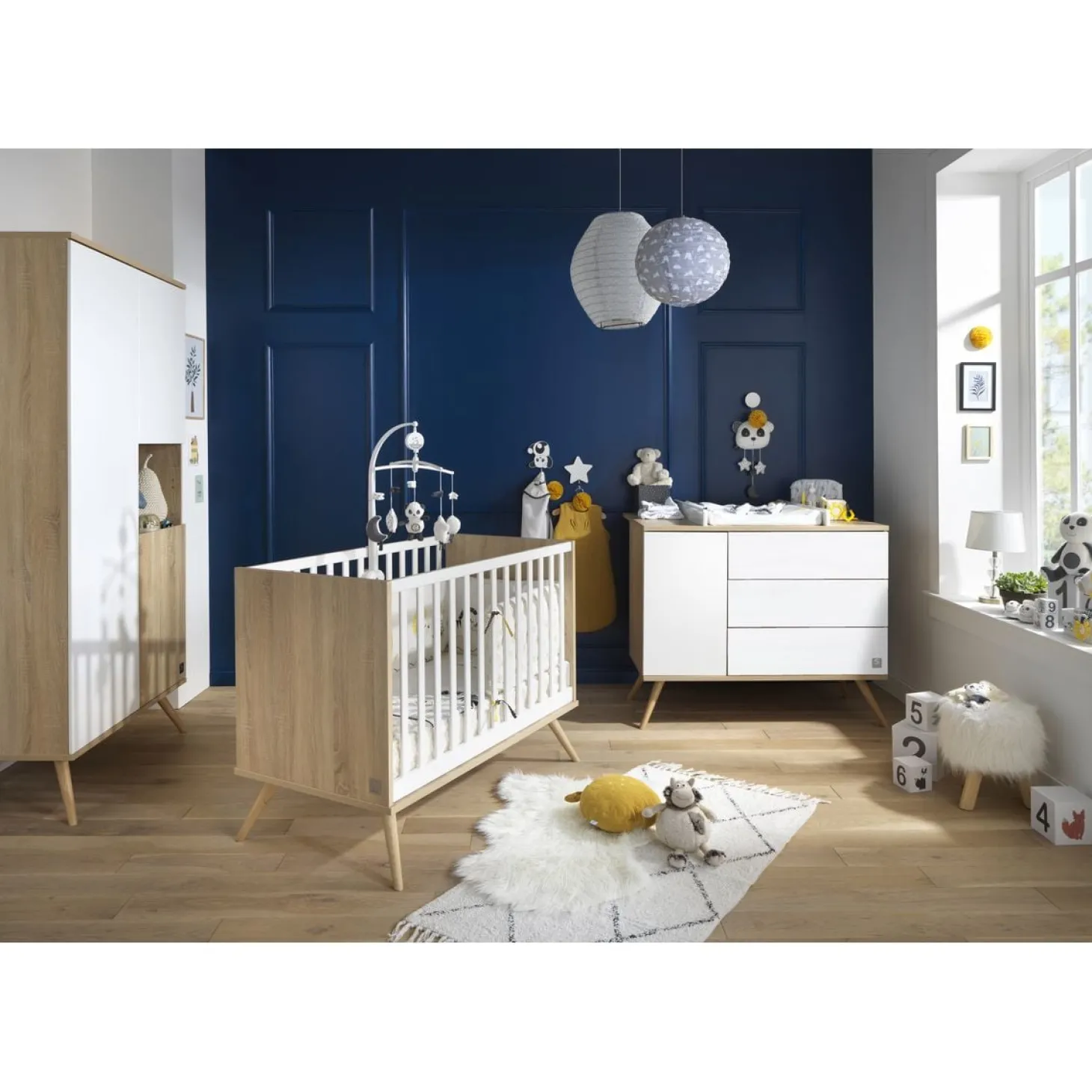 Sauthon Commode porte + 3 tiroirs Seventies Blanc