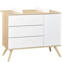 Sauthon Commode porte + 3 tiroirs Seventies Blanc