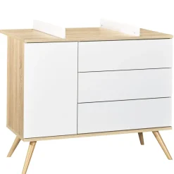 Sauthon Commode porte + 3 tiroirs Seventies Blanc