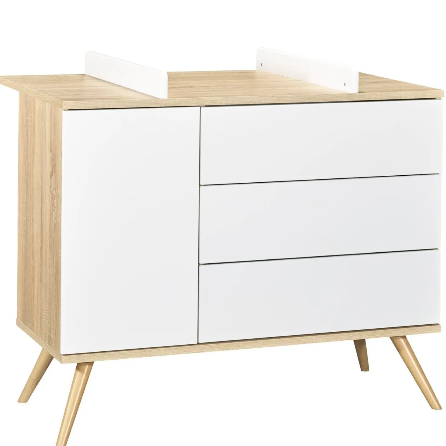 Sauthon Commode porte + 3 tiroirs Seventies Blanc