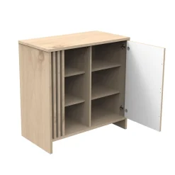 Sauthon Commode 1 porte Tokyo Chêne Suave - Blanc