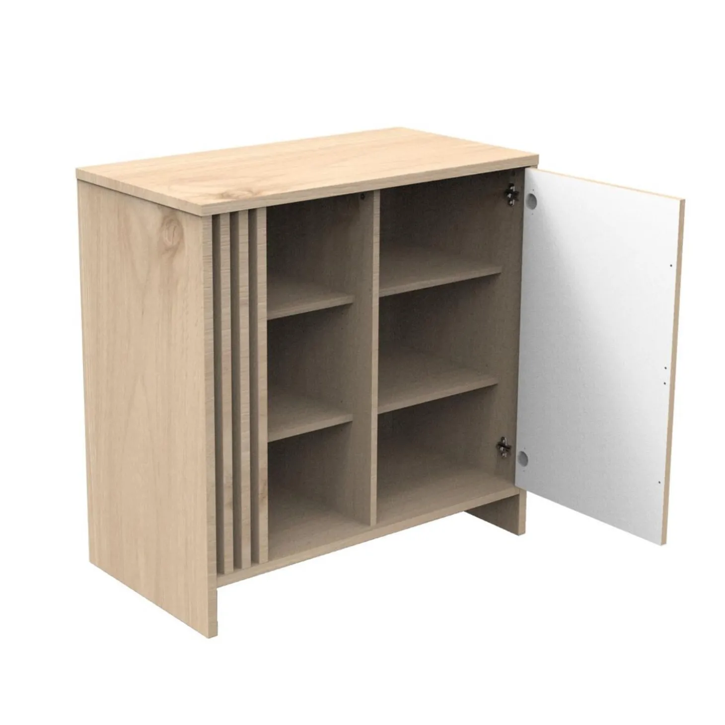 Sauthon Commode 1 porte Tokyo Chêne Suave - Blanc
