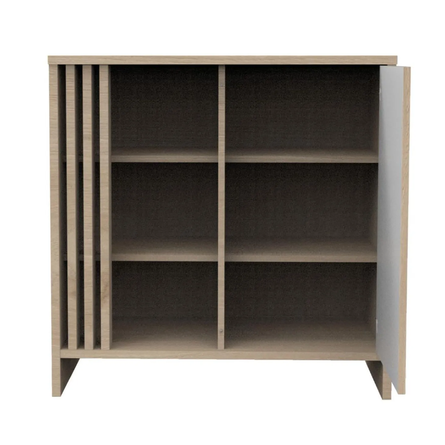 Sauthon Commode 1 porte Tokyo Chêne Suave - Blanc