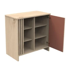 Sauthon                    Commode 1 porte Tokyo    Chêne Suave - Terracotta