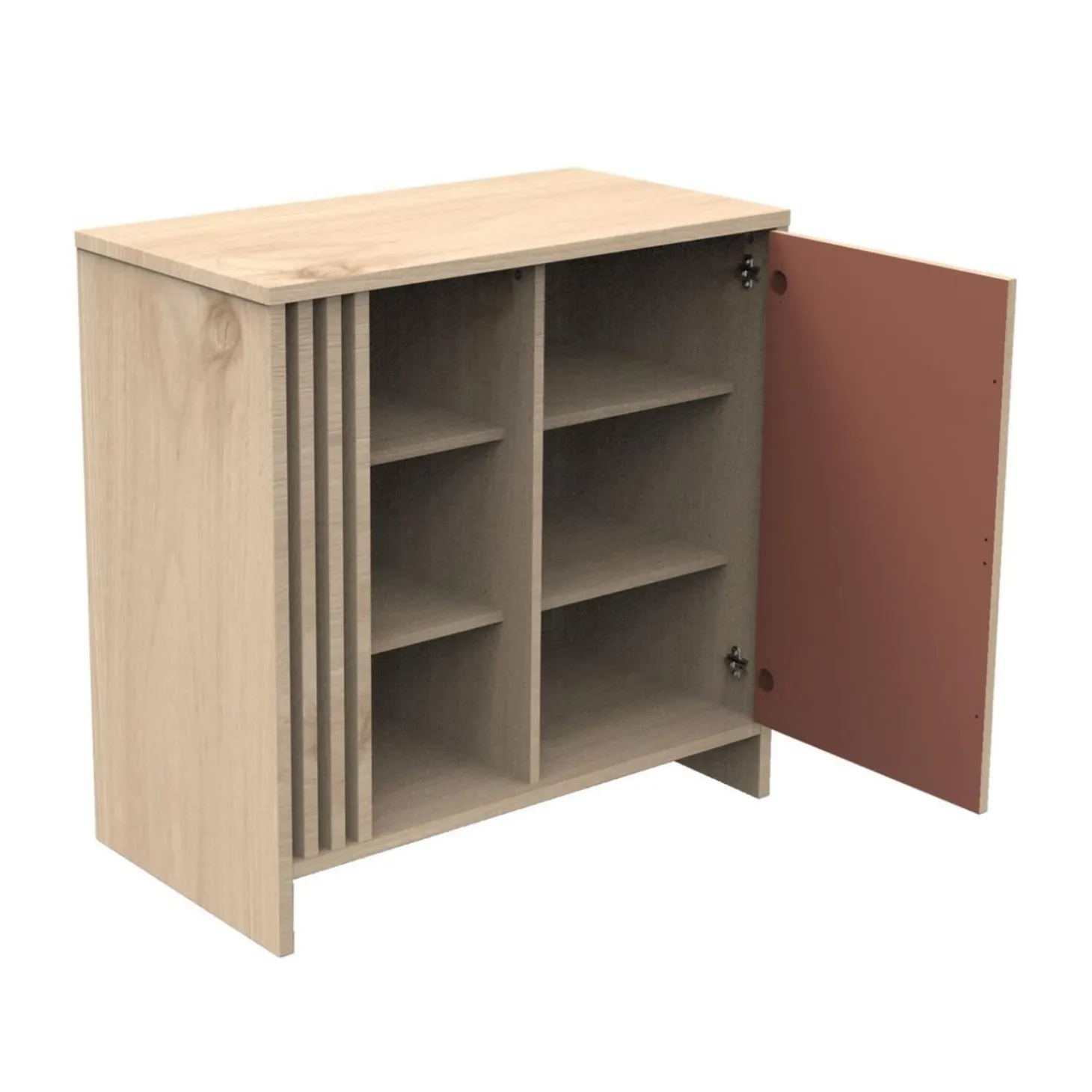 Sauthon Commode 1 porte Tokyo Chêne Suave - Terracotta