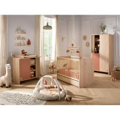Sauthon Commode 1 porte Tokyo Chêne Suave - Terracotta