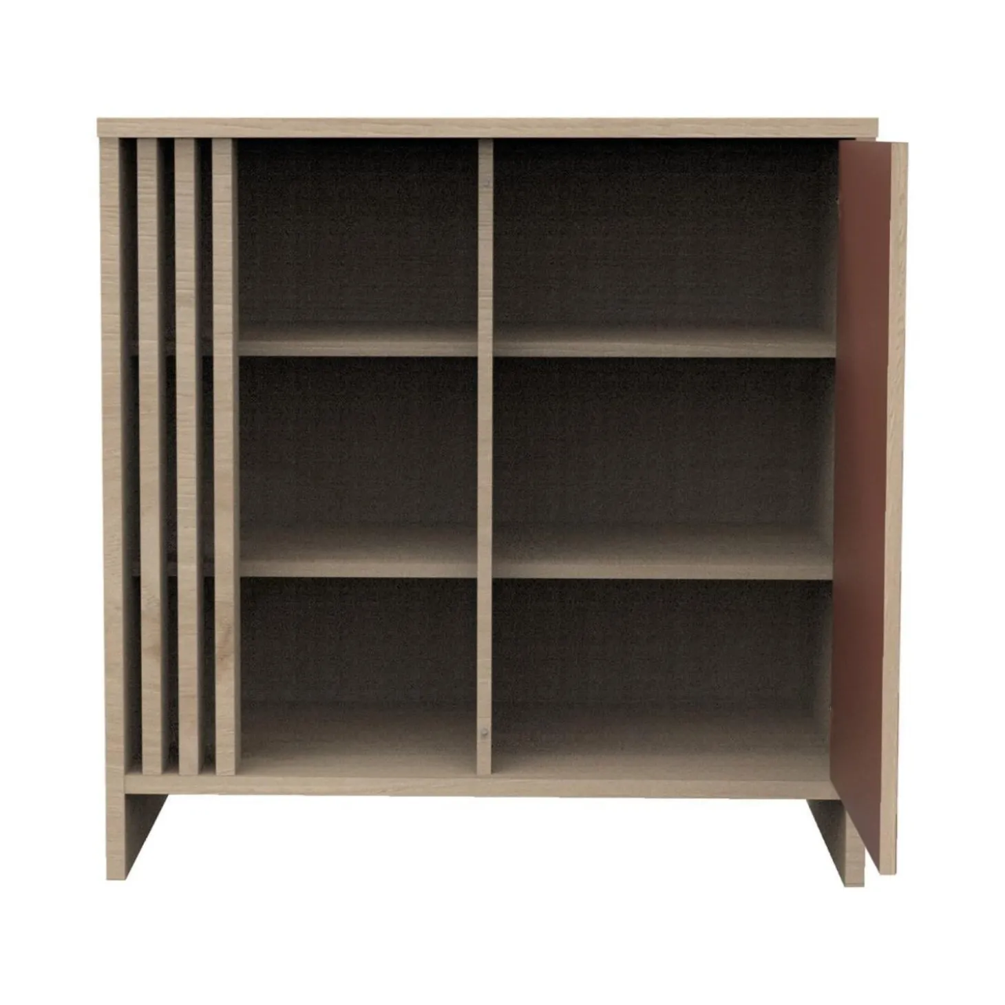 Sauthon Commode 1 porte Tokyo Chêne Suave - Terracotta
