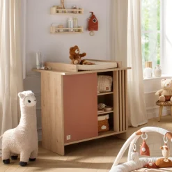 Sauthon Commode 1 porte Tokyo Chêne Suave - Terracotta