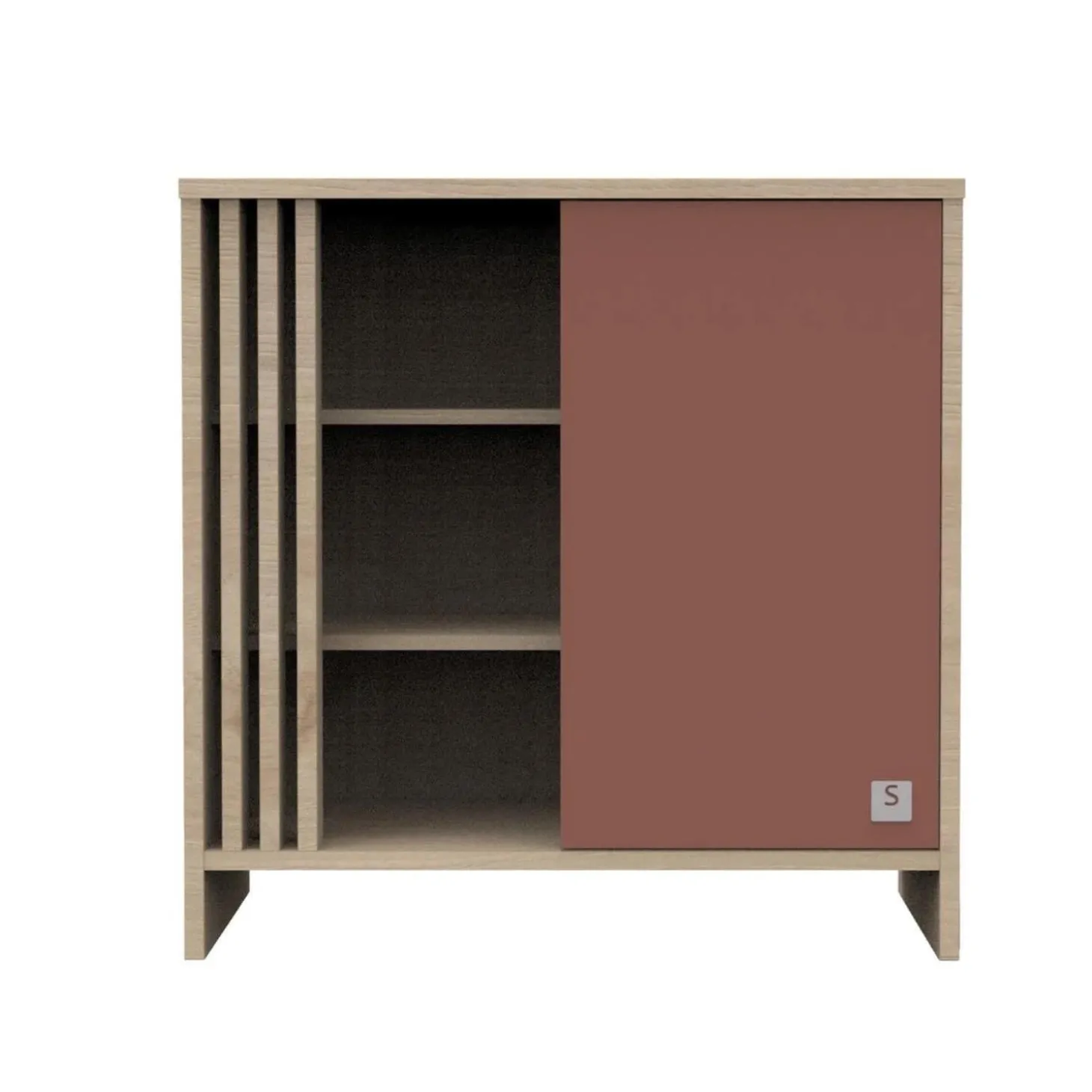 Sauthon Commode 1 porte Tokyo Chêne Suave - Terracotta