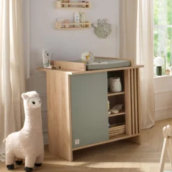 Sauthon                    Commode 1 porte Tokyo    Chêne Suave - Sauge