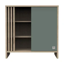 Sauthon                    Commode 1 porte Tokyo    Chêne Suave - Sauge