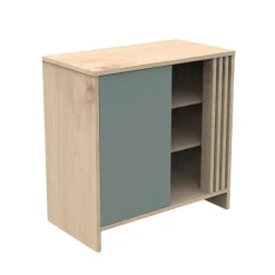 Sauthon                    Commode 1 porte Tokyo    Chêne Suave - Sauge