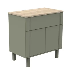 Sauthon                    Commode 1 tiroir et 2 portes Eléonore    Kaki - Chêne Doré