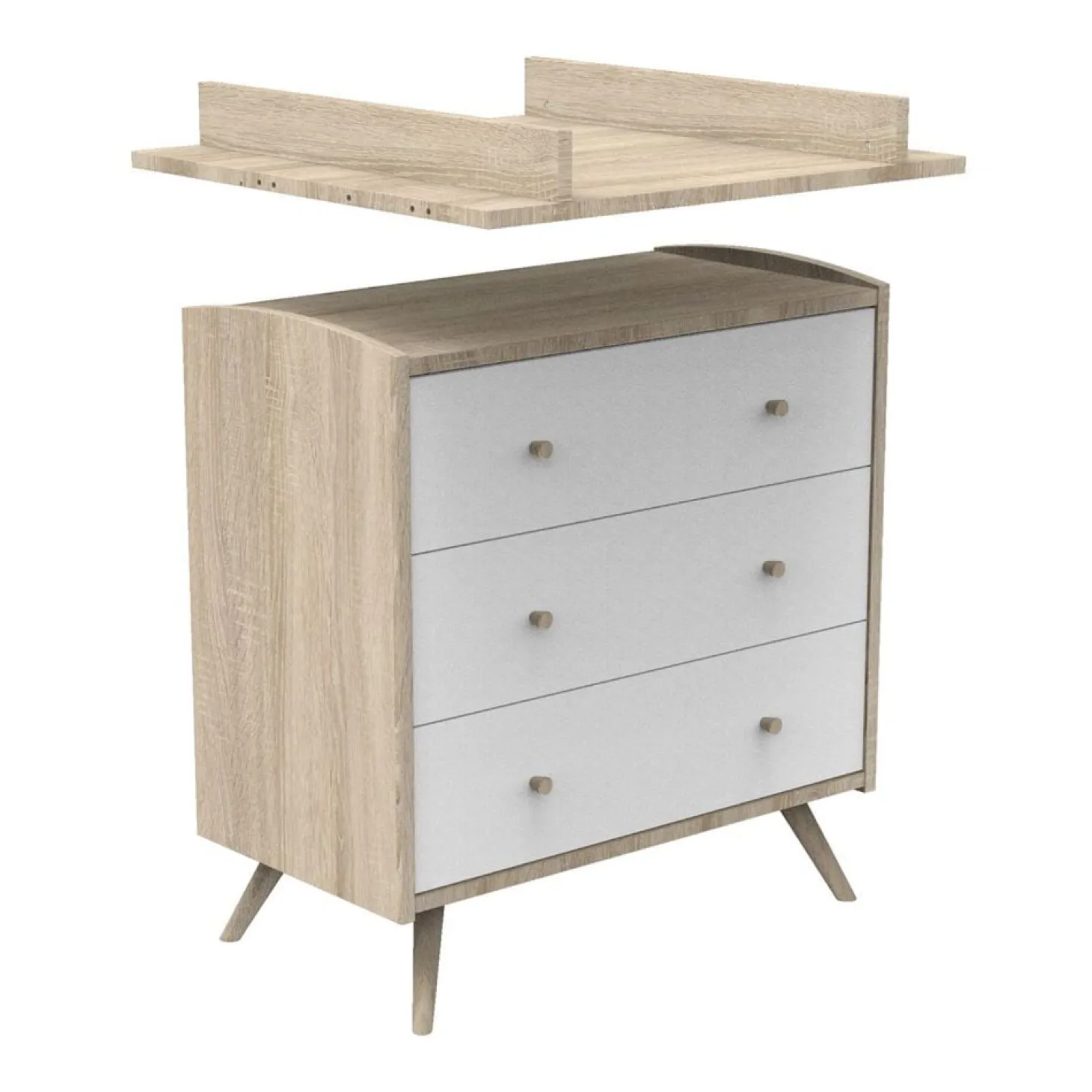 Sauthon Commode 3 tiroirs Access Chêne Doré - Blanc