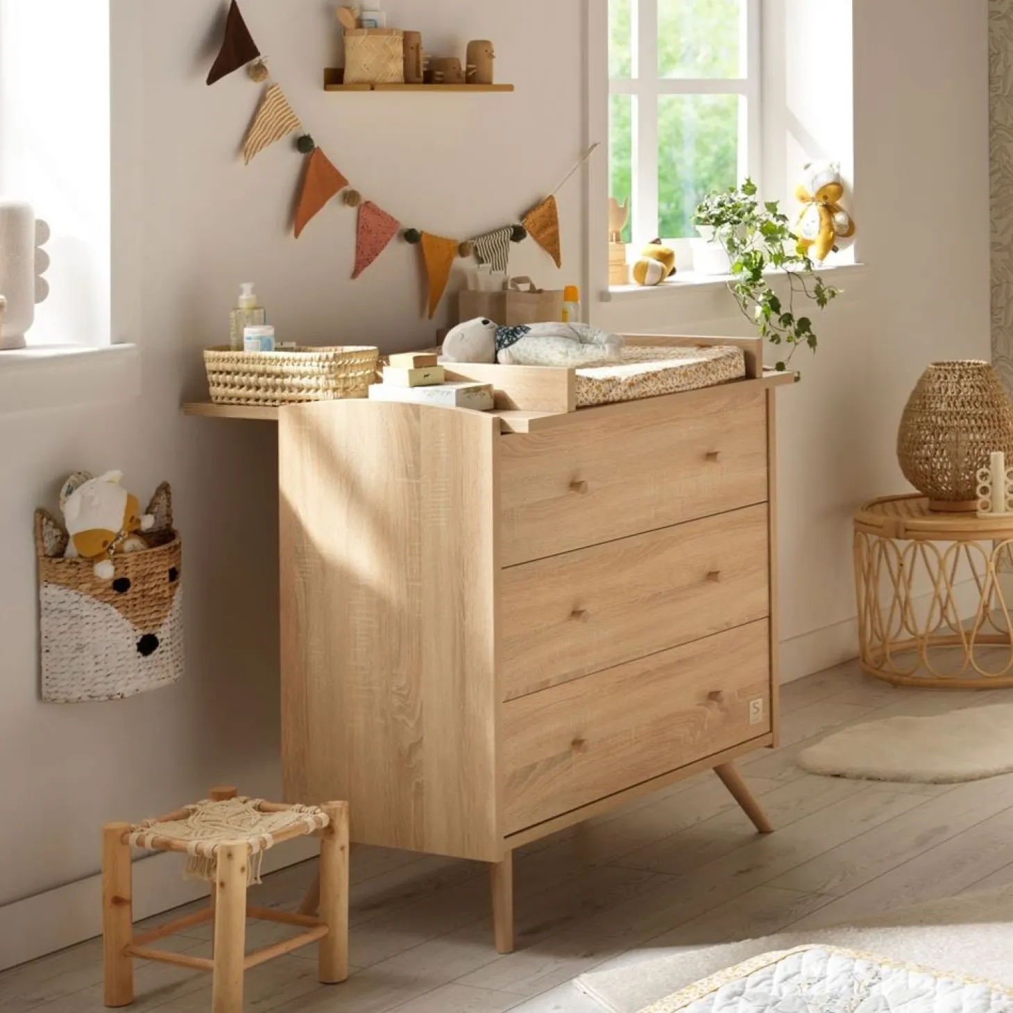 Sauthon Commode 3 tiroirs Access Chêne Doré