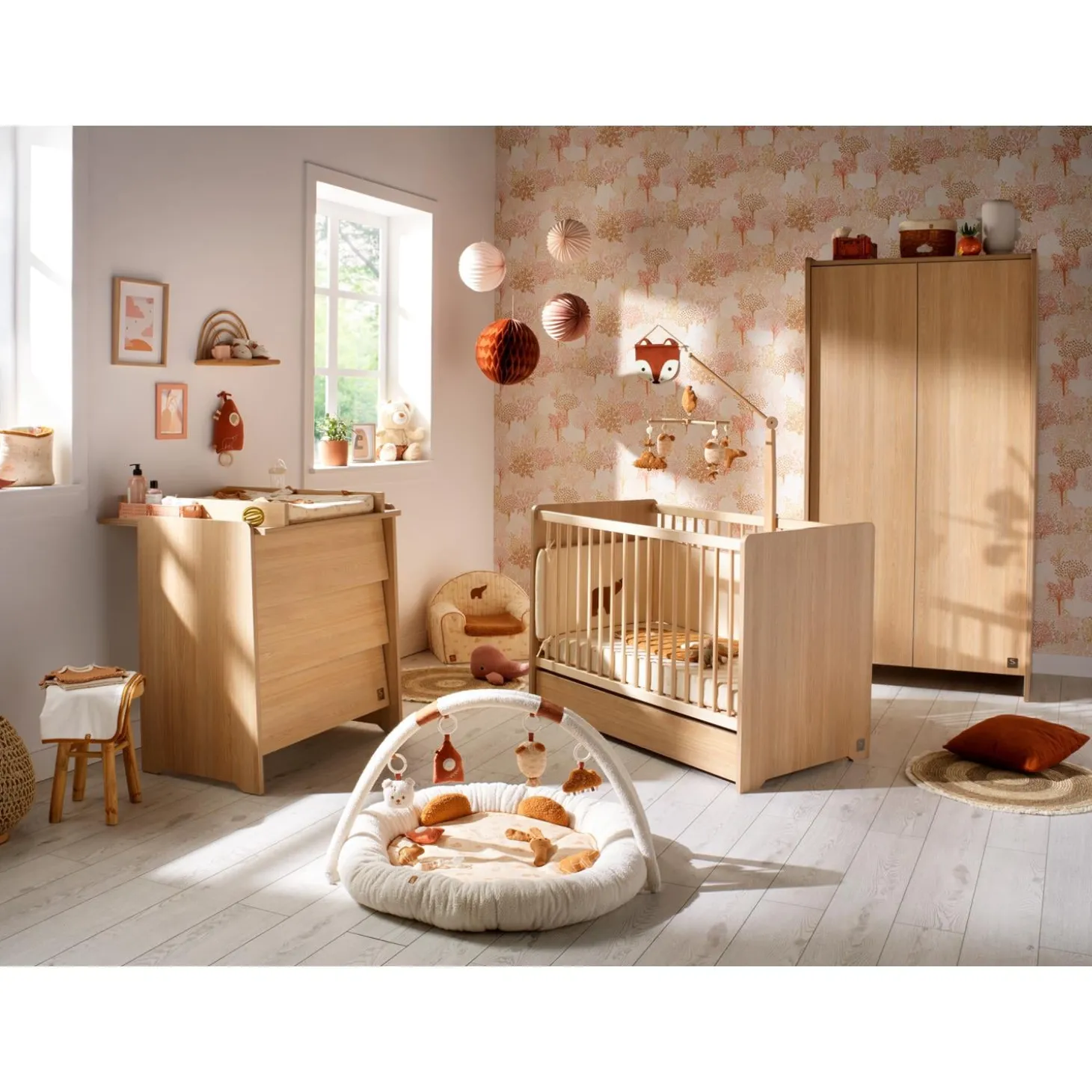 Sauthon Commode 3 tiroirs cannelle Chêne Miel