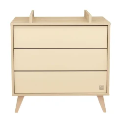 Sauthon                    Commode 3 tiroirs Mélinée    Chêne Sépia/Crème/Hêtre Vernis
