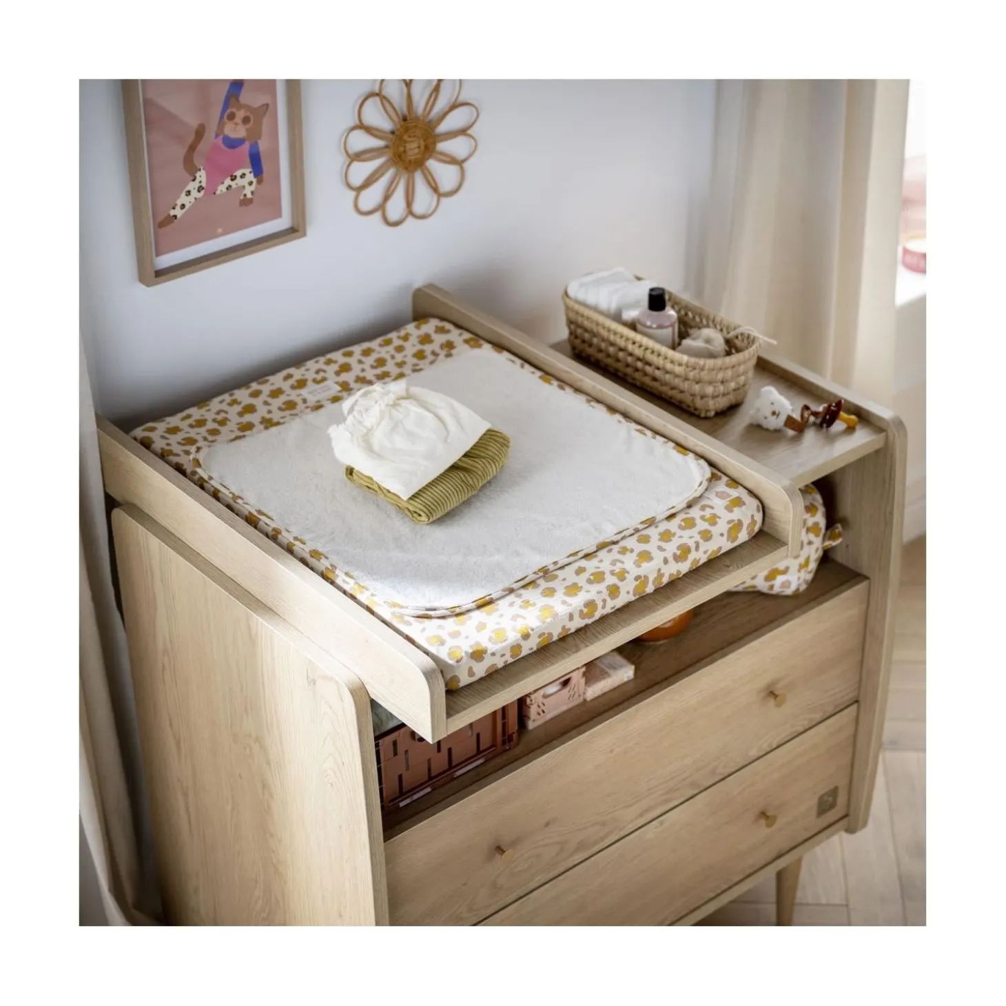 Sauthon Commode 2 Tiroirs 1 Niche My Love Chêne Vintage