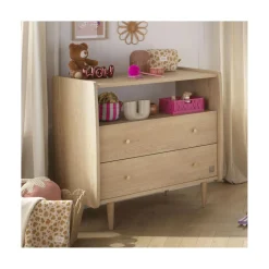 Sauthon Commode 2 Tiroirs 1 Niche My Love Chêne Vintage