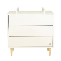 Sauthon Commode 3 tiroirs Paloma Blanc Neige/Hêtre Vernis