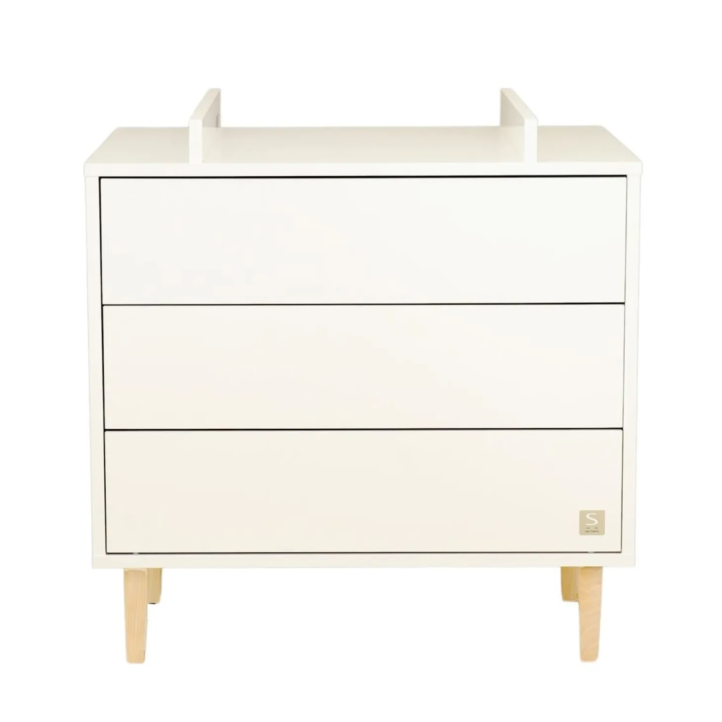 Sauthon Commode 3 tiroirs Paloma Blanc Neige/Hêtre Vernis