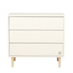 Sauthon Commode 3 tiroirs Paloma Blanc Neige/Hêtre Vernis