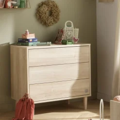 Sauthon                    Commode 3 tiroirs Paloma bois    Chêne Sépia/Hêtre Vernis