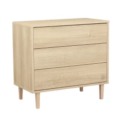 Sauthon                    Commode 3 tiroirs Paloma bois    Chêne Sépia/Hêtre Vernis