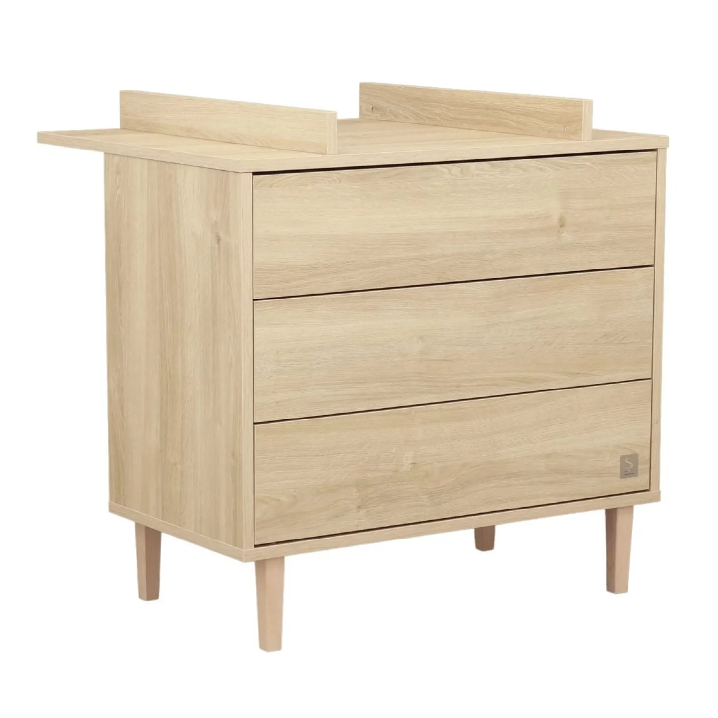 Sauthon Commode 3 tiroirs Paloma bois Chêne Sépia/Hêtre Vernis