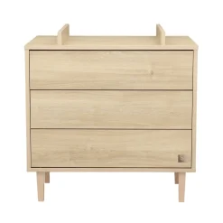 Sauthon Commode 3 tiroirs Paloma bois Chêne Sépia/Hêtre Vernis